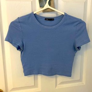Zara Size Small Purple cropped Tee